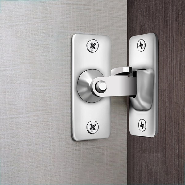 Door lock in 90 degree stainless steel Bent door lock silver