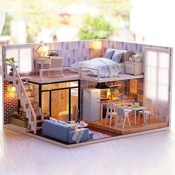 DIY Miniatyyri Nukkekoti Lelusetti Musiikilla - Söpö Linna Taivaalla -design
