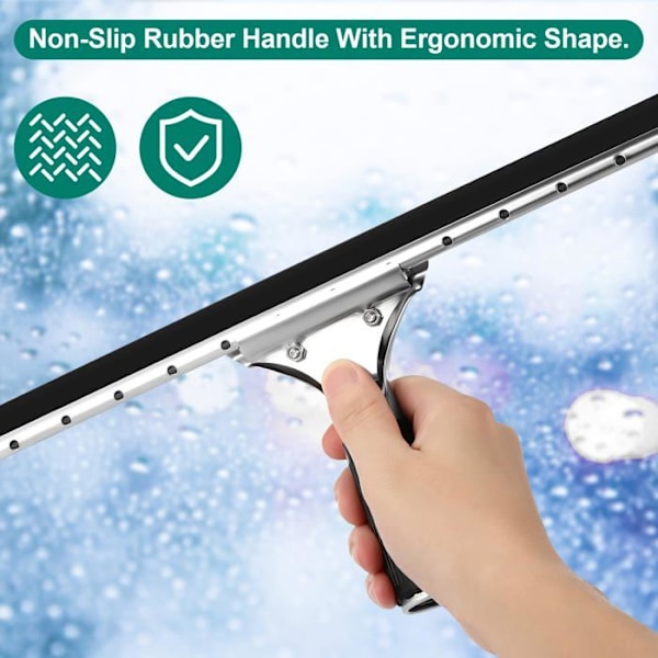 Profesjonell vindusnal, vindusnal i rustfritt stål med 35 cm blad, for rengjøring og tørking av glass, etc.