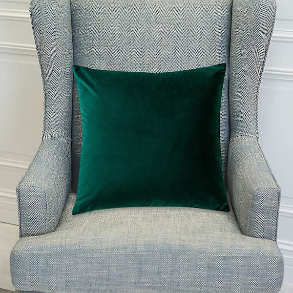 Putetrekk 45*45cm, 2-pak koselige myke firkantede dekorative putetrekk Emerald