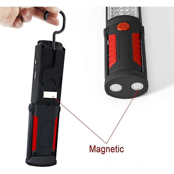 Ladattava LED-tarkastuslamppu, ladattava LED-työvalaisin magneettisella LED-taskulampulla