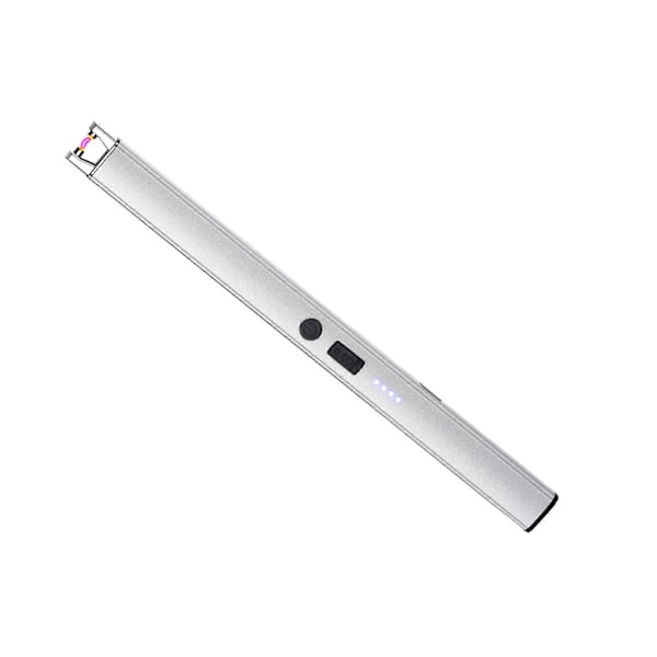 1 Set Elektrisk Tändare USB Laddningsbar Låglåga Tändare Vindtät Puls Tändare för Hem Utomhus Camping Silver