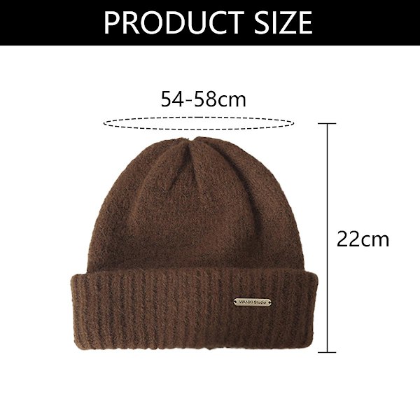Mössor Dam Slouchy Mössor För Kvinnor Vinter Lätt Flicka Ull Stickad Mössa Manschett Mjuk Varm Slouch Mössa Mössa style 5