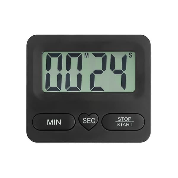 Køkken digital timer med stor skærm - multifunktionel med stopur og alarm sort black