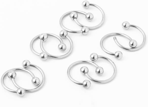 Metall Hästsko Septum Ring Hatt Hoop 10st 1.5cm Silverlegering Piercing Smycken