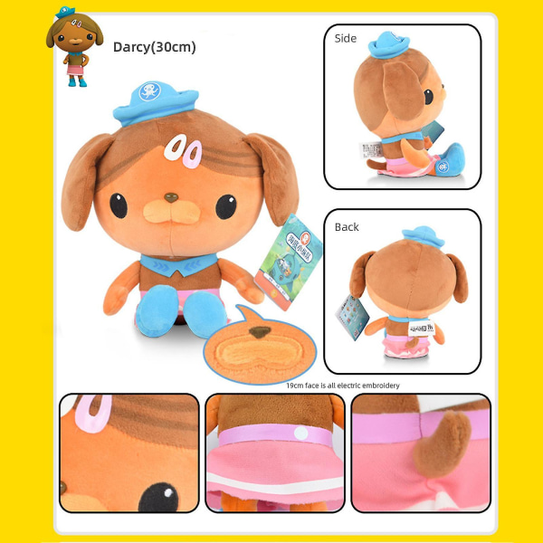 Octonauts Havdyr Plysjleker Barnacles Kwazii Peso Fylt Dukke, Gaver Til Fans Barn Leker-11,8 Tommer Kb Blue