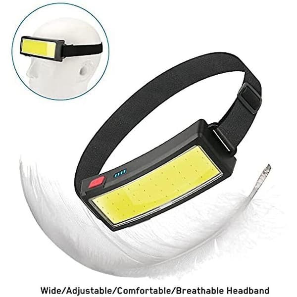 USB-oppladbart LED-hodelykt Bred 500 Lumen Høy Lysstyrke COB LED-hodelykt Lett hodelykt
