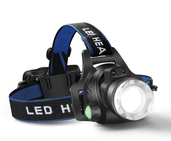 Hodelykt, USB-oppladbar LED-hodelykt, vanntett T6-hodelykt