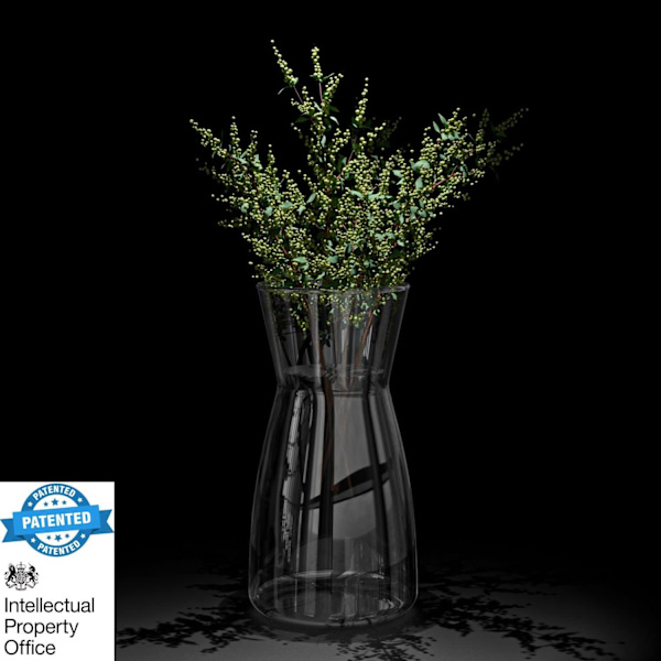 Kvalitetsglas Vas - Dekorativ Glas Vas - Rustik Heminredning för Modernt Bondgårdshus, Ideal Hylla, Bord & Entré Dekor, Patenterad Design, Vit