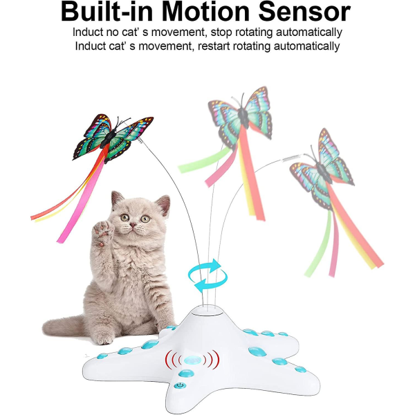 Katt leksak, Heilwiy rörelsesensor interaktiv kattunge leksaker med fladdrande fjäril, rolig present