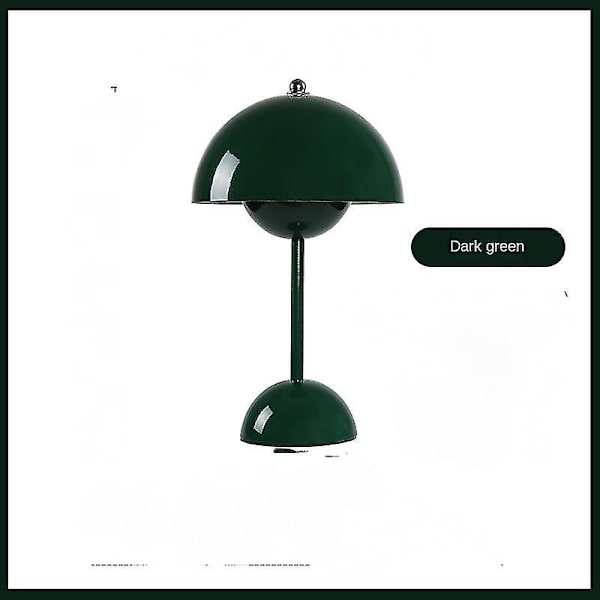 Bordlampe, Øjenbeskyttende LED Flowerpot Bordlampe Bærbar til skole Dark Green