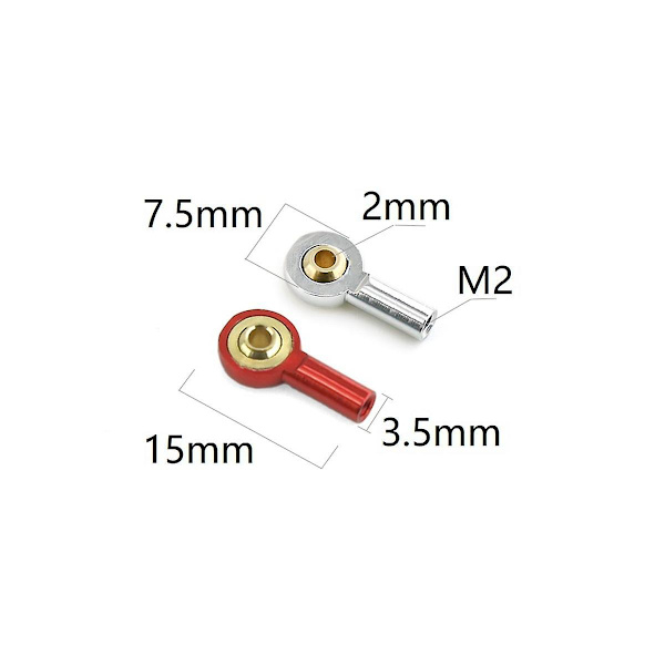 10 stk. Metal M2 Link Tie Rod End Ball Joint Buckle Styrestang Pushrod Tie Rod End Til Rc Bil Båd Upgr
