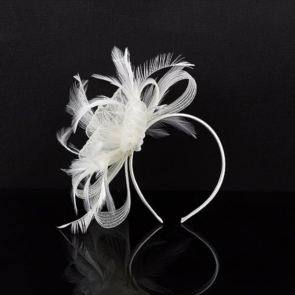 Kvinners Fascinator Hat Blomster Bryllup Fascinator Hodebånd Fjær Flapper Brud Hodeplagg Hodeplagg Pillbox Hat Bowler Mini Topp Hat