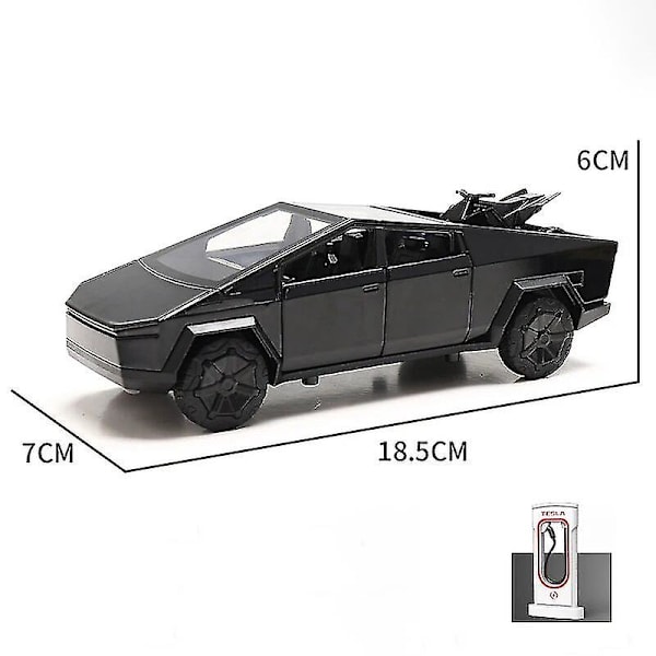1:24 Tesla Model 3 Model Y Model S Model X Metallivalu Die Cast -auto pienoinen ääni ja valo lapsille lelukeräily syntymäpäivälahja Cybertruck Black