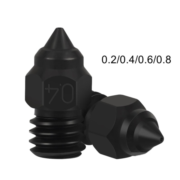 Hærdet stål 0,2 0,4 0,6 0,8 3D-printerdyse til Ender3 5Pro/ Ender3V2/CR6SE/CR10 Printdyser 2STK 0.8mm