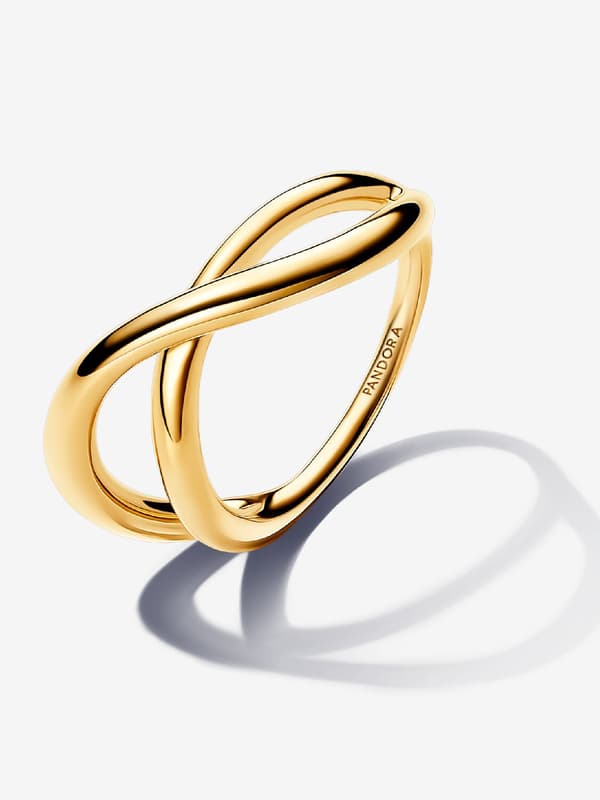 Pandora - Organiskt Formad Infinity Ring - 14k guldplätering Circumference: 52mm