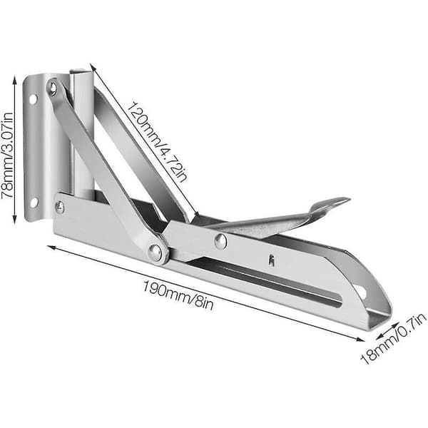 Inch Heavy Duty Foldbar Stativ, 1 Par Rustfrit Stål Foldbar Hyldebeslag, Foldbar Hyldebeslag