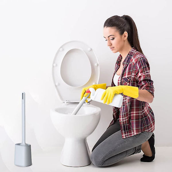 Multifunktionel toiletbørste opgraderet fleksibel tre-i-én børstehoved
