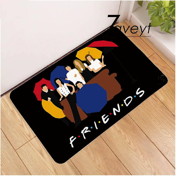 Monikokoinen klassinen Friends-tervetuloa-ovi-matto kylpyhuoneeseen, keittiöön, uusi Friends TV-sarjan samettipohjamatto, eteisen lattiamatto