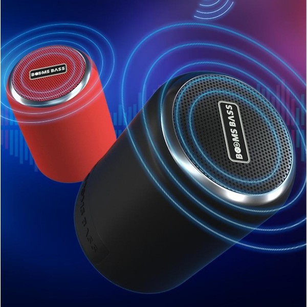Mini kannettava Booms Bass Bluetooth-kaiutin ulkoilman langaton stereokaiutin Mp3-soitin Red