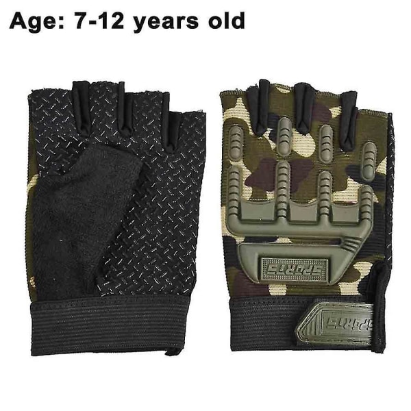 Barneutendørs Sports Halvfinger Sklisikre Pustende Hansker 7 to 12 years old Liberty camouflage