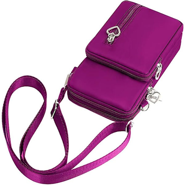 Kvinder Cross Body Telefon Taske Damer Over Shoulder Tasker 3 Lag Mobiltelefon Taske Pung Nylon Tegnebog til Kvinder Håndtasker