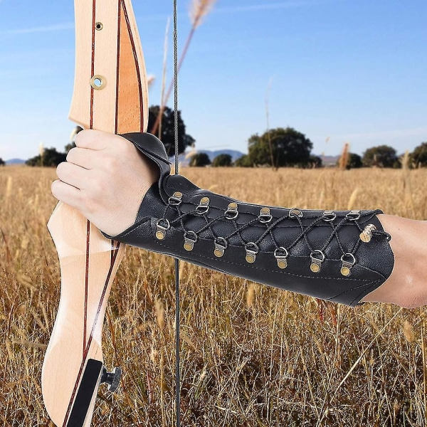 PU-läderbågskydd Handskydd Båge Longbow Jakt Skytte Bågskytte Utomhusskyddsutrustning Skyddsutrustning