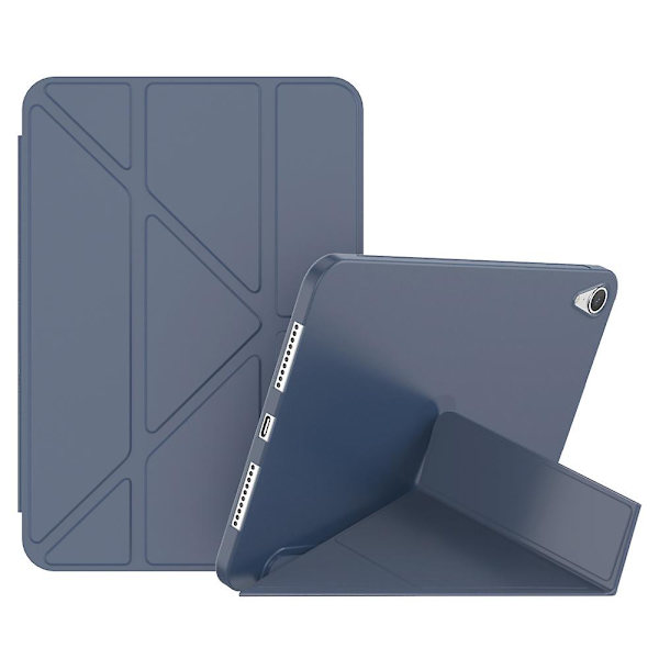 Magneettinen absorptio Origami Smart TPU + PU-nahkainen tablettikotelo iPad minille (2021) Dark Blue