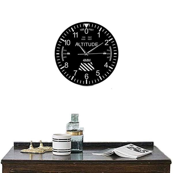 Höjdmätare Väggklocka Spårning Pilotplan Höjdmätning Modern Väggklocka Klassiskt Instrument Black