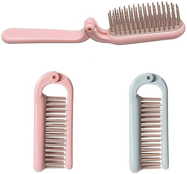 2 stk. Foldbar Hårbørste Hårkam Portable Mini Massage Hårbørste Antistatisk