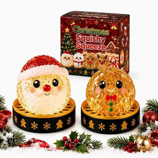 Jule Squishy Dumplings Mysterie Blind Boks (Julemand Peberkage) | Bløde festlige dumpling-figurer med assorterede designs til skriveborde