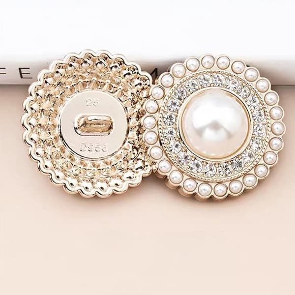10 st Metall Strass Pärlknappar Skjortknappar SILVER silver 23MM10 st-10 st silver 23MM10pcs-10pcs