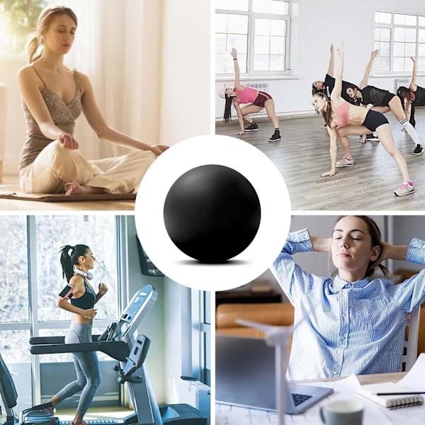 Massage Hockey Ball til Myofascial Afslapning, Fødder, Ryg, Trigger Point Terapi Bold, Muskelknuder, Yoga Black