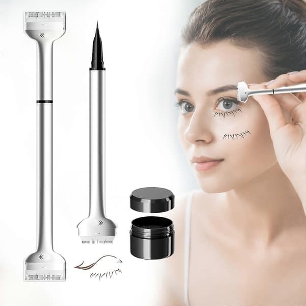 Stempel til nederste øjenvipper - Silikone øjenvippestempel, hurtig øjenmakeup med sorte stempler til nederste øjenvipper Black