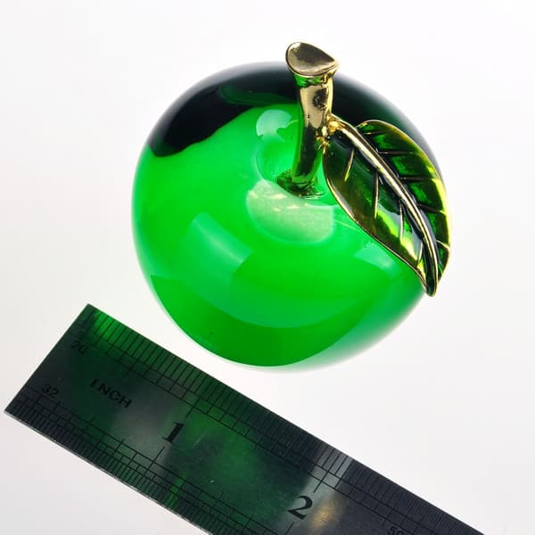 Kristalläpple Brevpress Konstglas Äpple Samlarfigurer Heminredning Green