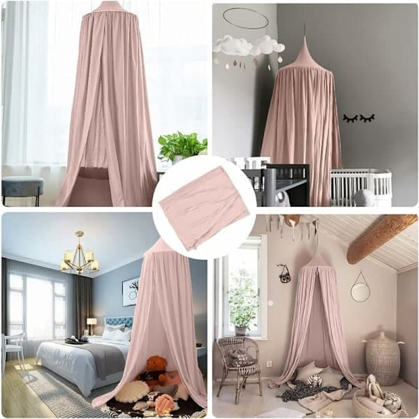 Sänghimmel - Hängande myggnät för barnrum och sovrum - Rosa (65cm)