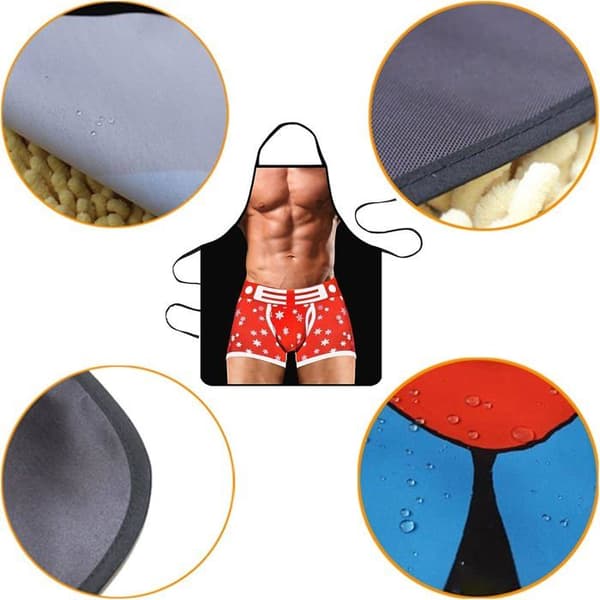 Sjovt BBQ-forklæde til mænd og kvinder, kokkeforklæde - Muscleman 1, M