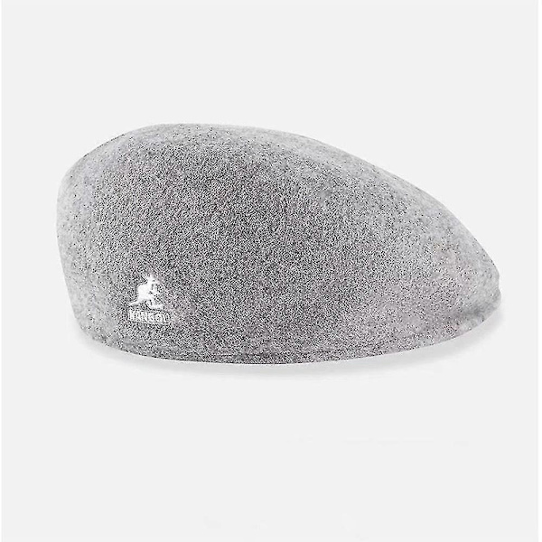 Kangol Wool 504 Flat Cap Mænd Kvinder Casual Ulden Baske Hat Vinter Newsboy Caps Light Grey M