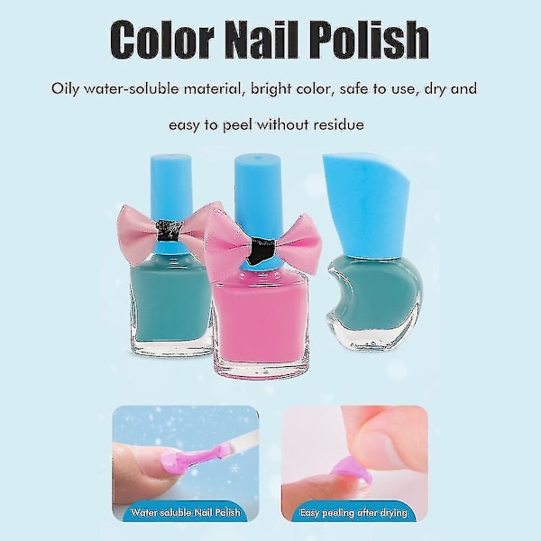 Frozen Tema Vaskbar Makeuptaske Makeup Legetøj Kuffert Julegave Fødselsdagsgave Sæt Pige 27pcs