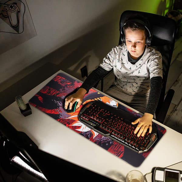 Gaming musemåtte ekstra stor computer tastatur musemåtte skrivebordsmåtte blød glat overflade XXL musemåtte 90 x 40 x 0,3 cm (SOM003)