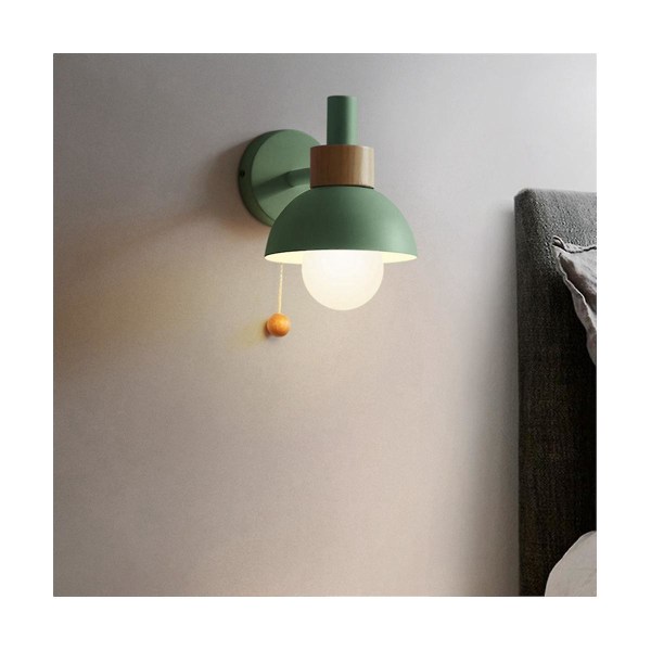 Stue Stuegang Veranda Lampe Nordisk Minimalistisk Moderne Soveværelse Sengelampe Macaron Væglampe(grøn)