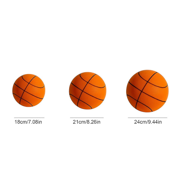 Handleshh Tyst Basketboll - PU-skum Elastisk Boll Leksak För Barn, Inget Ljud, Tränings- och Lekhjälp 18cm Orange