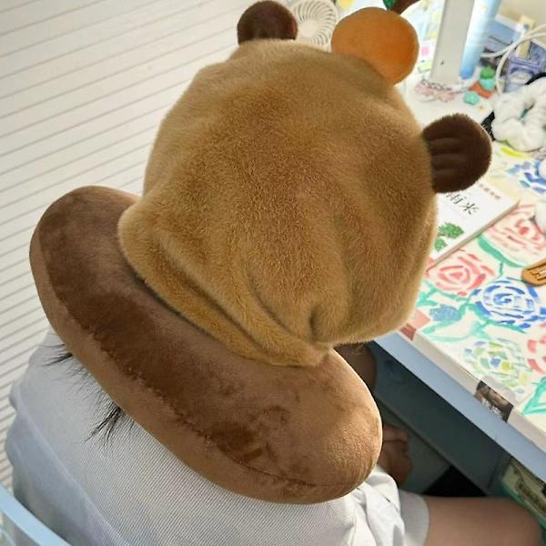 Söt Capybara Plyschkudde För Kvinnor U-formad Kudde Resekudde Nackkudde