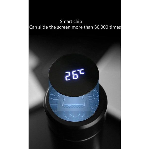 Intelligent Temperaturdisplay Vakuum Isolerad Vattenflaska, läckagesäker, Rostfritt Stål Kaffe Termos, Håll Kallt 500ml Varmt (röd) White