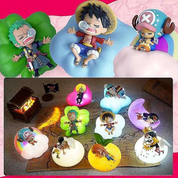 One Piece Anime Sweet Dream Series Blind Box Night Light Luffy Zoro Nami Sanji Chopper Figures  Led Ornament Surprise Toys Gift