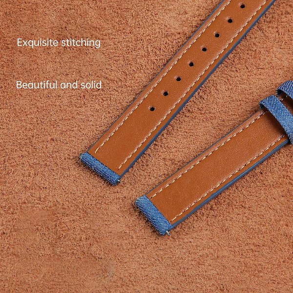 Garmin Lily 2 pellavakankainen nahkainen ranneke, säädettävä kellon rannekkeen vaihto Dark Blue