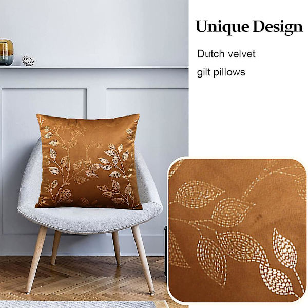 Let og luksuriøst pudebetræk Sofa pudebetræk Bronzing pudebetræk Orange brown
