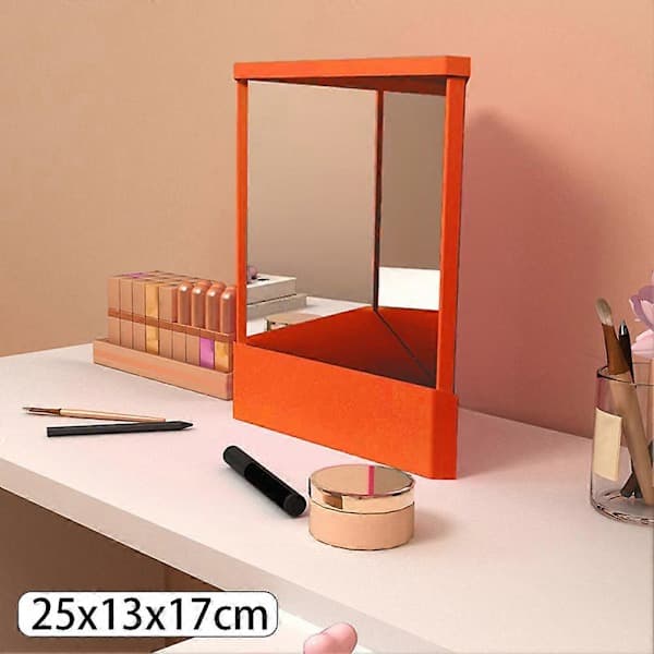 Ikke-vendbart spejl til makeup Kompakt makeupspejl Gave til kvinder[D] Orange Lille størrelse Orange Small size