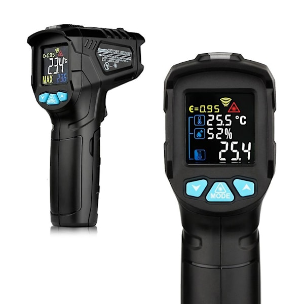 -50~380℃ Industrielt Digitalt Infrarødt Termometer Håndholdt Infrarødt LCD Temperaturmåler Måler Non-c IR01A Black