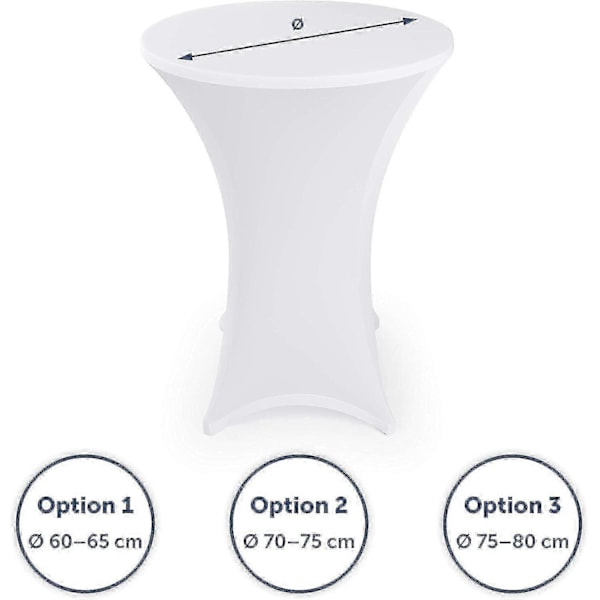 Eleganta Antracit Stretchöverdrag Bar Bordsöverdrag för Bistrobord White 80   2 Set